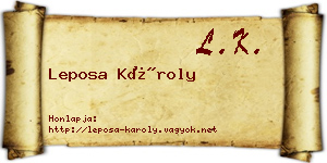 Leposa Károly névjegykártya