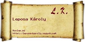Leposa Károly névjegykártya