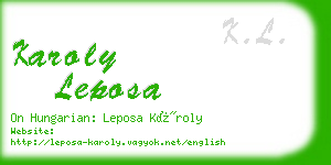 karoly leposa business card